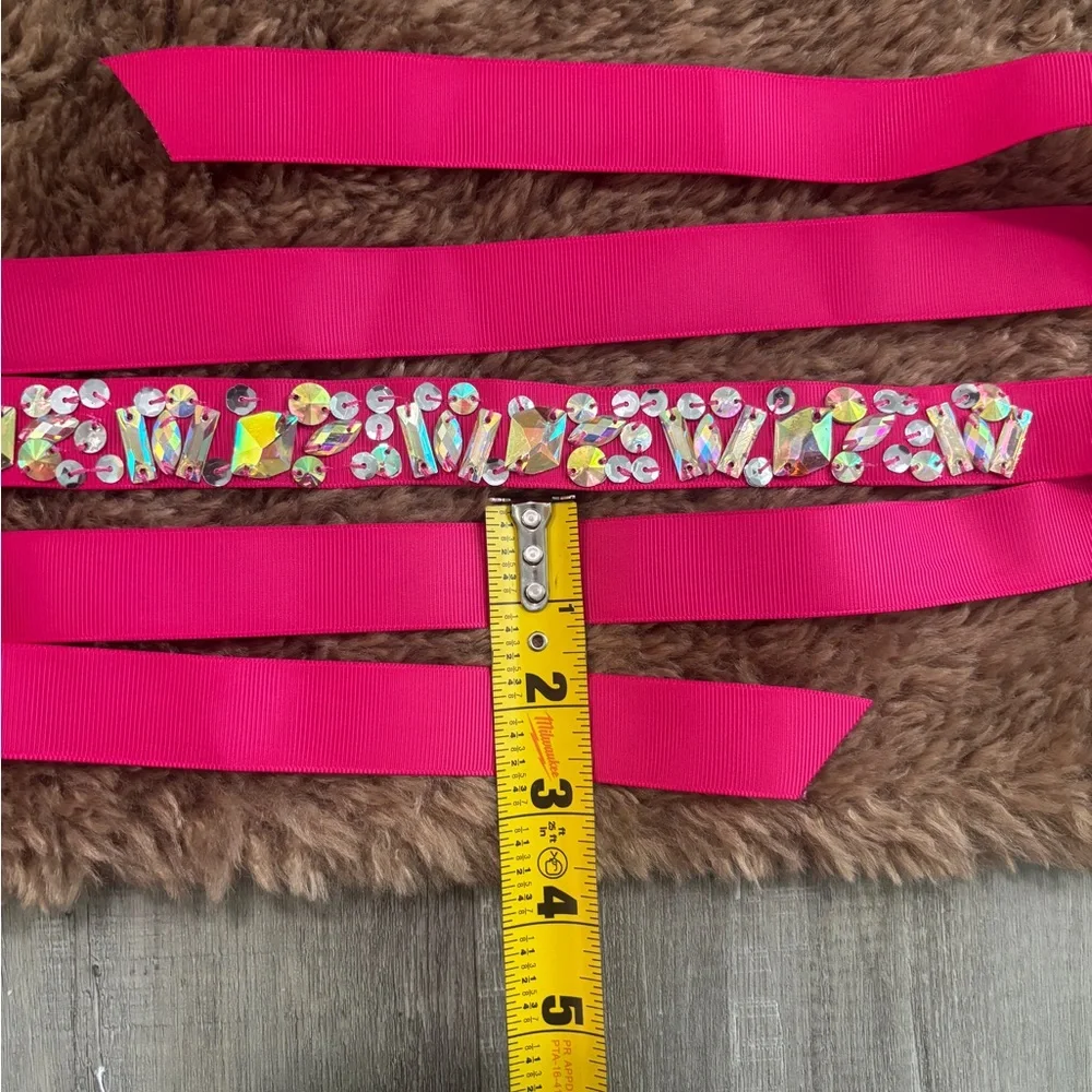 Fuchsia rhinestoned belt